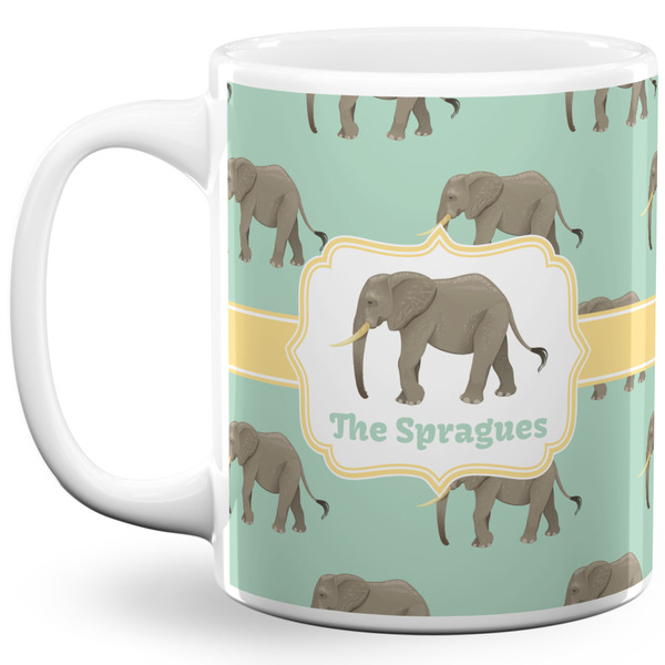 Custom Elephant 11 Oz Coffee Mug - White (Personalized)