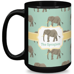 Elephant 15 Oz Coffee Mug - Black (Personalized)