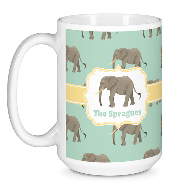 Elephant Coffee Mug - 15 oz - White