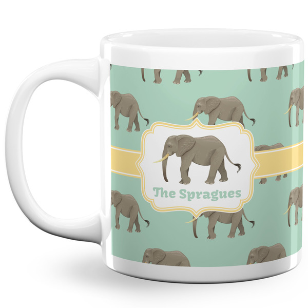 Custom Elephant 20 Oz Coffee Mug - White (Personalized)