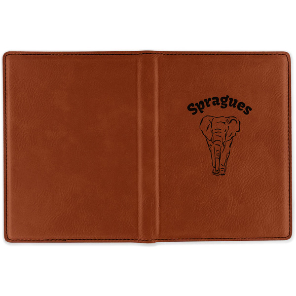 Elephant Cognac Leather Passport Holder Outside Single Sided - Apvl