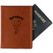 Elephant Cognac Leather Passport Holder With Passport - Main