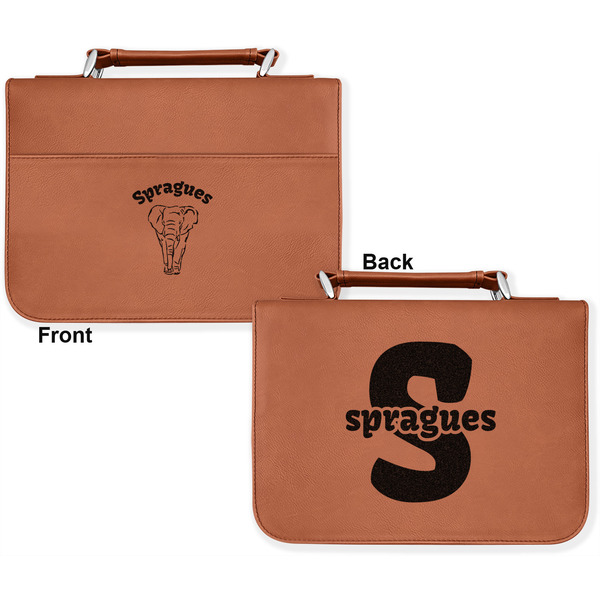 Elephant Cognac Leatherette Bible Covers - Large Double Sided Apvl