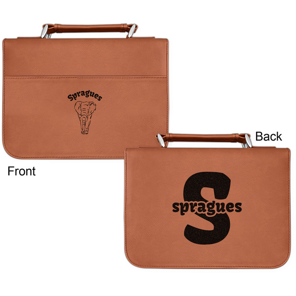 Elephant Cognac Leatherette Bible Covers - Small Double Sided Apvl