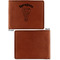 Elephant Cognac Leatherette Bifold Wallets - Front and Back Single Sided - Apvl