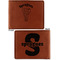 Elephant Cognac Leatherette Bifold Wallets - Front and Back