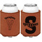 Elephant Cognac Leatherette Can Sleeve - Double Sided Front and Back