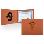 Elephant Leatherette Certificate Holder - Front and Inside (Personalized)