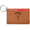 Elephant Cognac Leatherette Keychain ID Holders - Front Credit Card