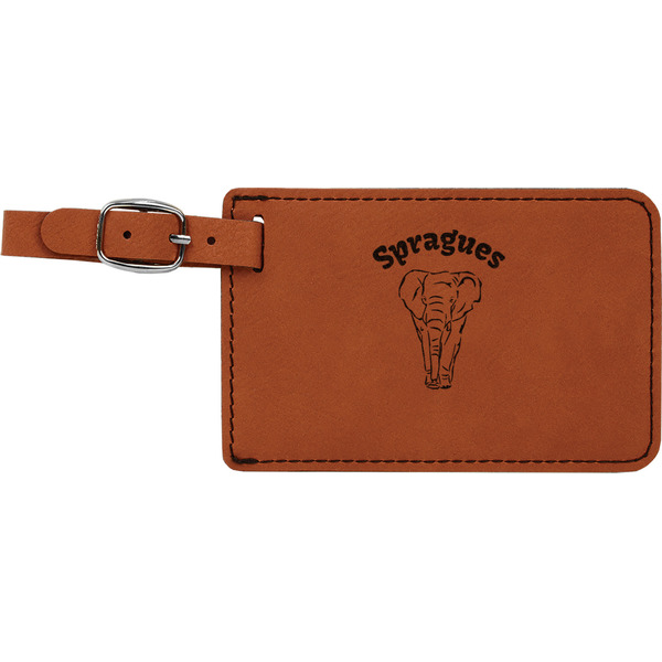 Custom Elephant Leatherette Luggage Tag (Personalized)