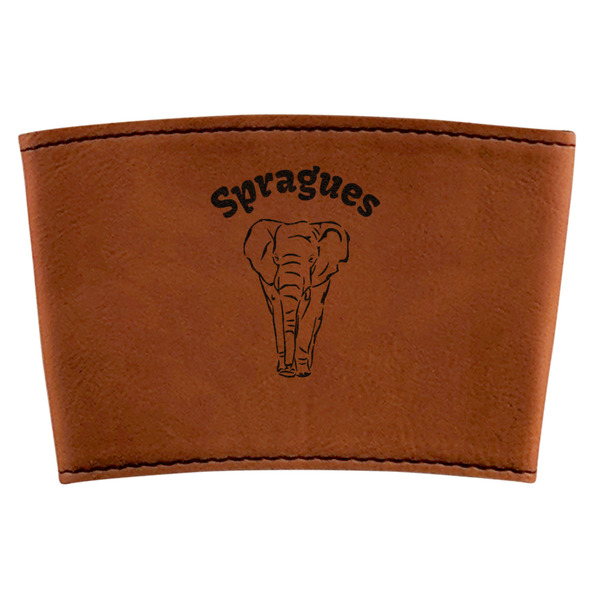 Custom Elephant Leatherette Cup Sleeve (Personalized)