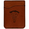 Elephant Cognac Leatherette Phone Wallet close up