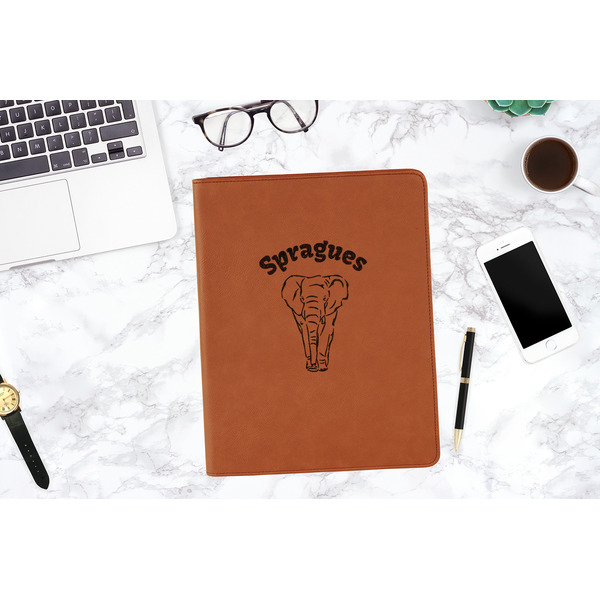 Elephant Cognac Leatherette Portfolios - Lifestyle Image