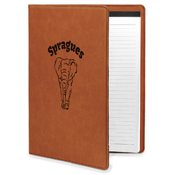 Elephant Leatherette Portfolio with Notepad (Personalized)