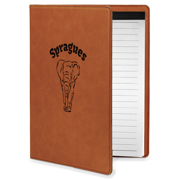 Custom Elephant Leatherette Portfolio with Notepad - Small - Single Sided (Personalized)