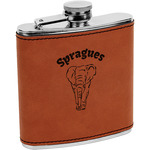 Elephant Leatherette Wrapped Stainless Steel Flask (Personalized)