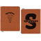 Elephant Cognac Leatherette Zipper Portfolios with Notepad - Double Sided - Apvl