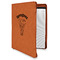 Elephant Cognac Leatherette Zipper Portfolios with Notepad - Main
