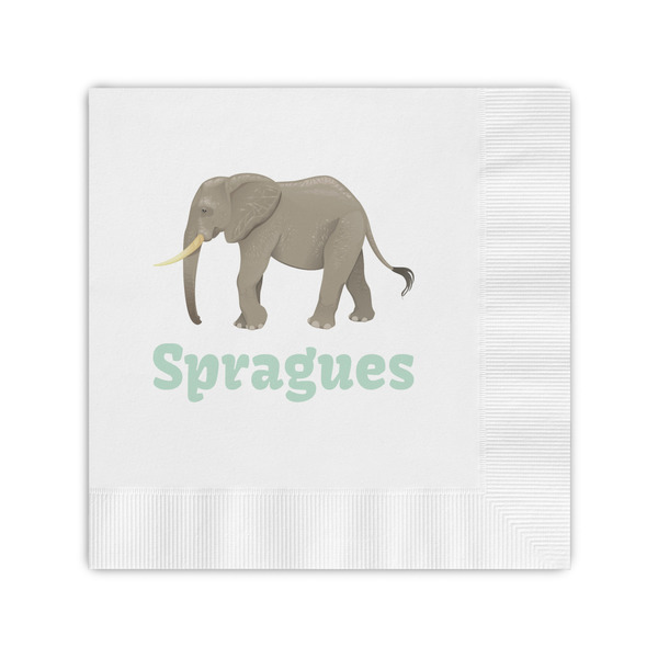 Custom Elephant Coined Cocktail Napkins (Personalized)