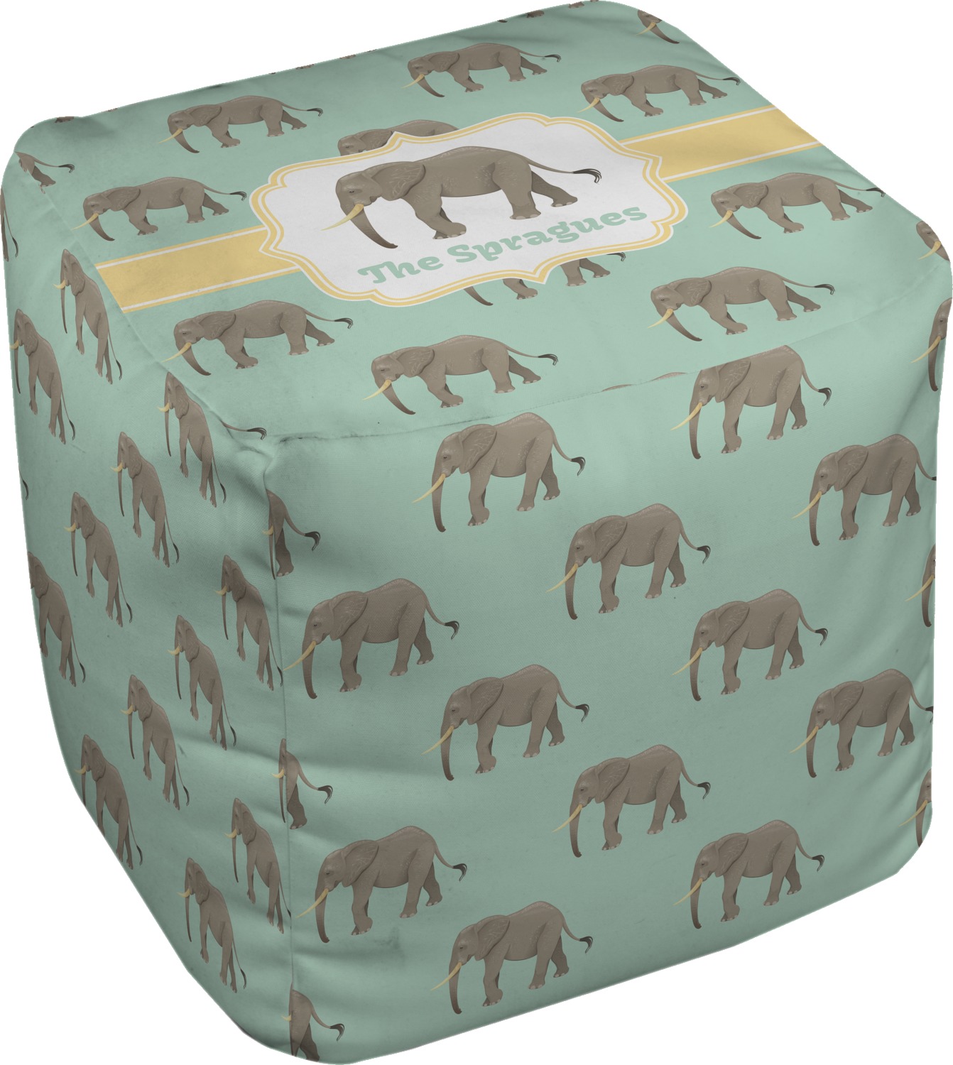 Elephant Cube Pouf Ottoman 13" (Personalized) YouCustomizeIt