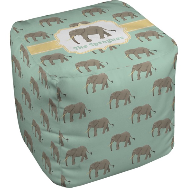 Custom Elephant Cube Pouf Ottoman - 18" (Personalized)