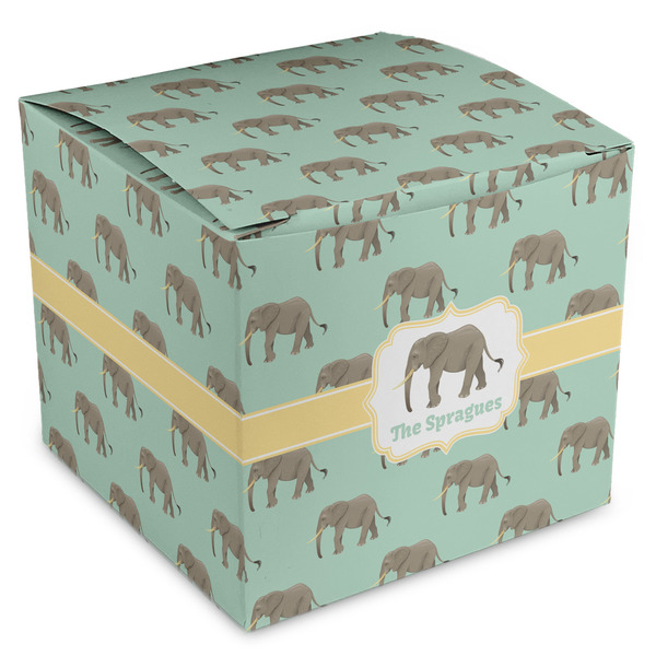 Custom Elephant Cube Favor Gift Boxes (Personalized)