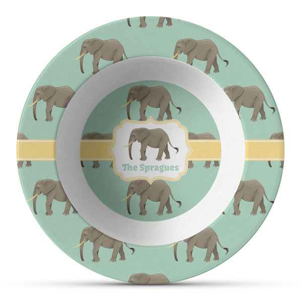 Custom Elephant Plastic Bowl - Microwave Safe - Composite Polymer (Personalized)