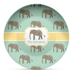 Elephant Microwave Safe Plastic Plate - Composite Polymer (Personalized)