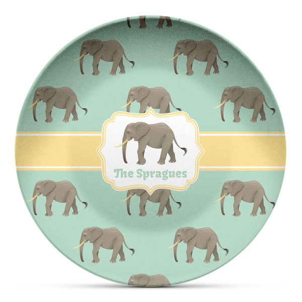 Custom Elephant Microwave Safe Plastic Plate - Composite Polymer (Personalized)