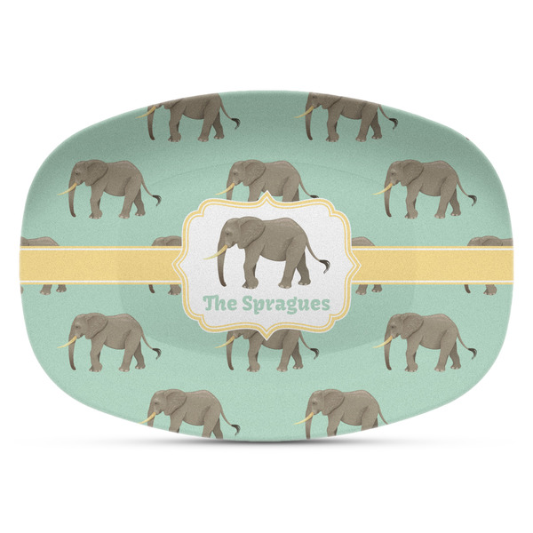 Custom Elephant Plastic Platter - Microwave & Oven Safe Composite Polymer (Personalized)