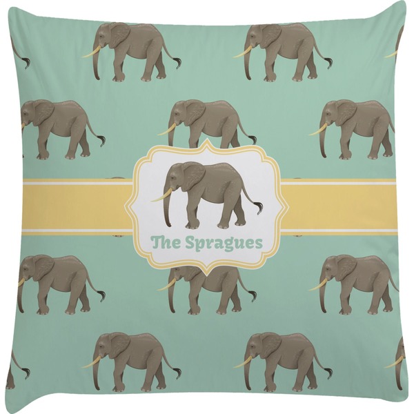 Custom Elephant Decorative Pillow Case (Personalized)