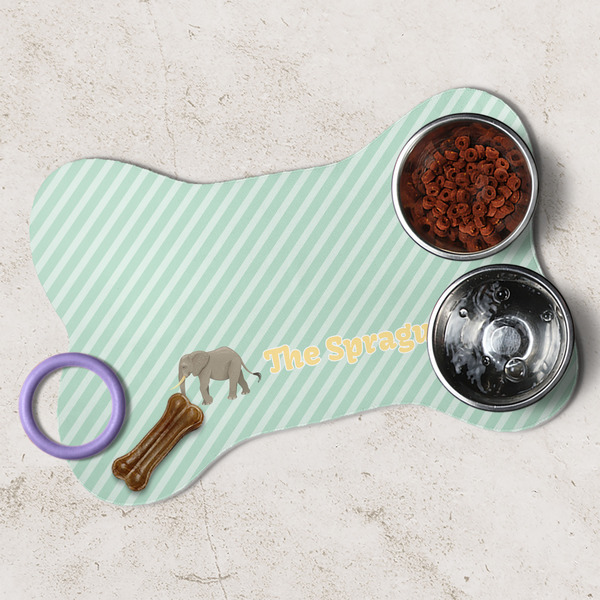 Elephant Dog Bone Shaped Mat Lifestyle