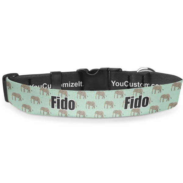 Custom Elephant Deluxe Dog Collar - Large (13" to 21") (Personalized)