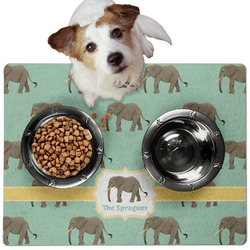 Elephant Dog Food Mat - Medium w/ Name or Text