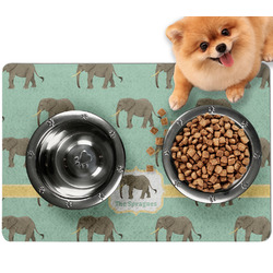 Elephant Dog Food Mat - Small w/ Name or Text