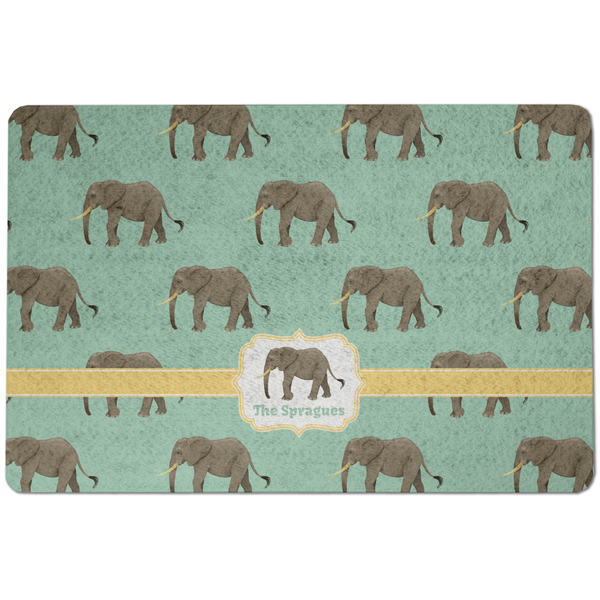 Custom Elephant Dog Food Mat w/ Name or Text