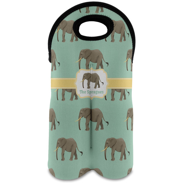 Custom Elephant Wine Tote Bag (2 Bottles) (Personalized)