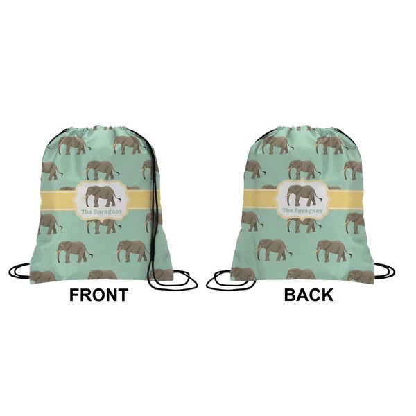 Elephant Drawstring Backpack Front & Back Small