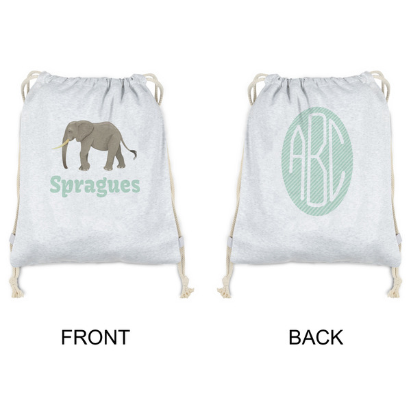 Elephant Drawstring Backpacks - Sweatshirt Fleece - Double Sided - APPROVAL
