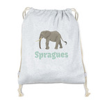 Elephant Drawstring Backpack - Sweatshirt Fleece - Double Sided (Personalized)