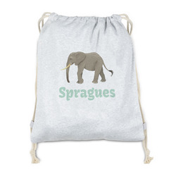 Elephant Drawstring Backpack - Sweatshirt Fleece - Double Sided (Personalized)