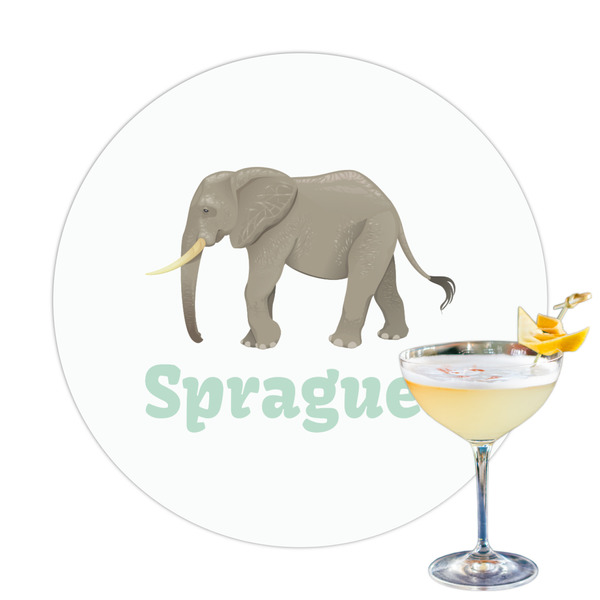 Custom Elephant Printed Drink Topper (Personalized)