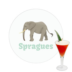 Elephant Printed Drink Topper -  2.5" (Personalized)