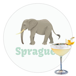 Elephant Printed Drink Topper - 3.5" (Personalized)