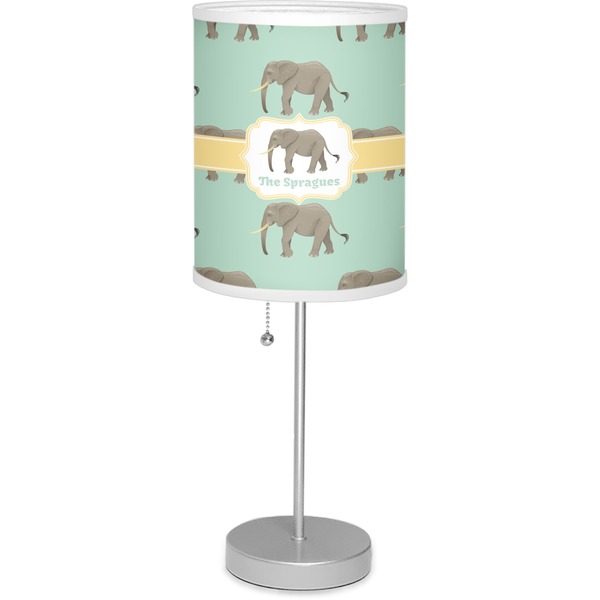 Custom Elephant 7" Drum Lamp with Shade Linen (Personalized)