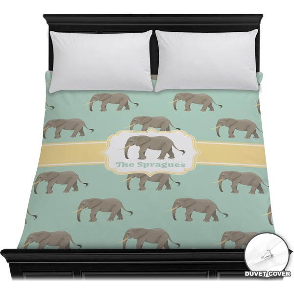 Custom Elephant Duvet Cover - Full / Queen (Personalized)