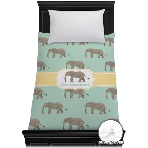 Custom Elephant Duvet Cover - Twin (Personalized)
