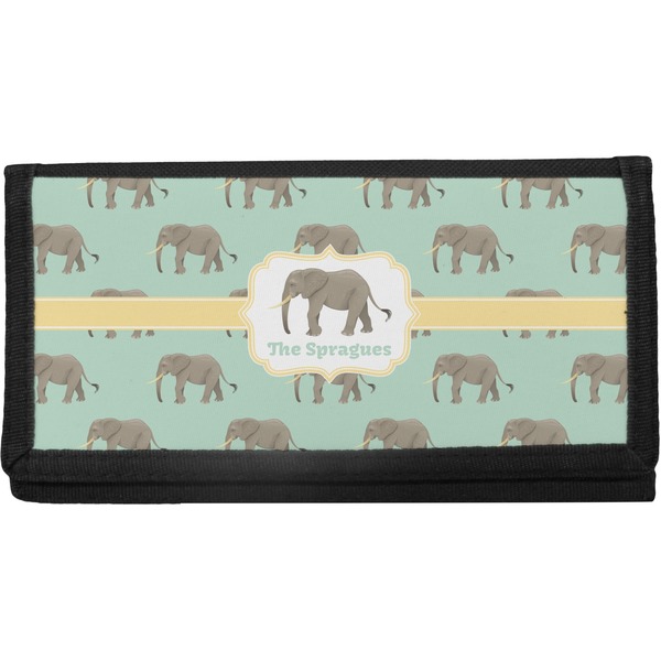 Custom Elephant Canvas Checkbook Cover (Personalized)