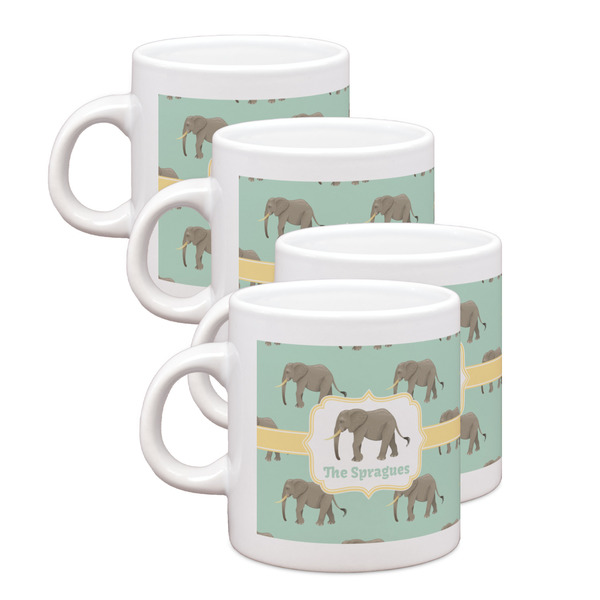 Custom Elephant Single Shot Espresso Cups - Set of 4 (Personalized)