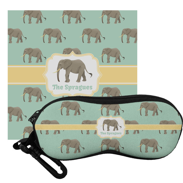 Custom Elephant Eyeglass Case & Cloth (Personalized)